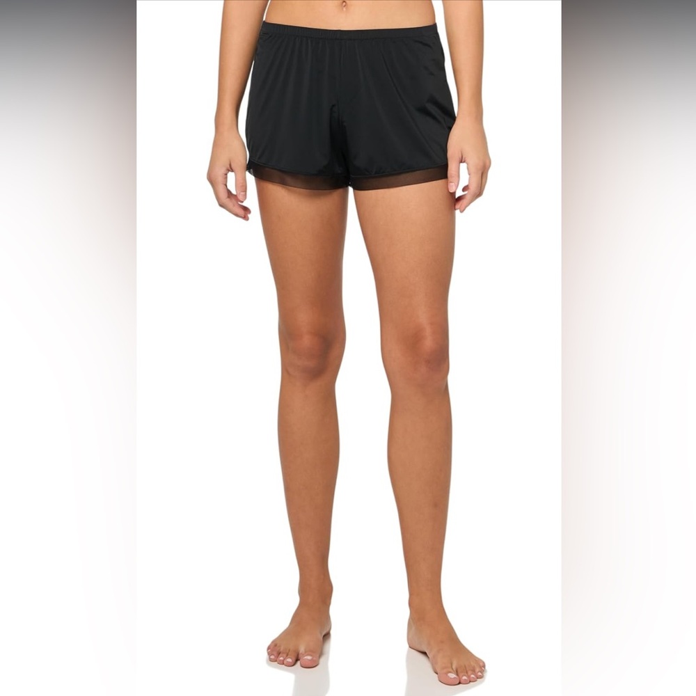 New Women's NATORI V77008 Black Illusion Shorts Inseam 1.5in Size S